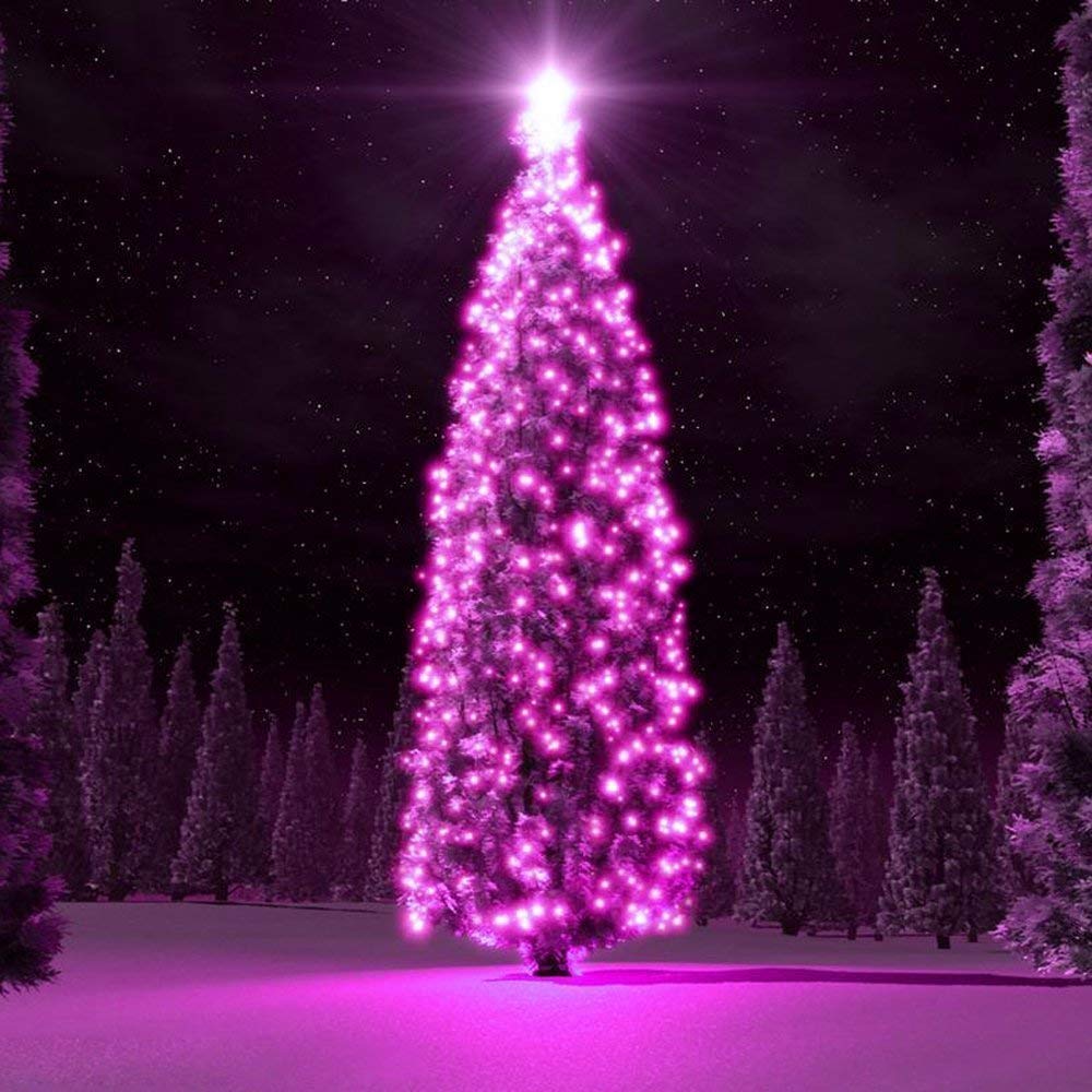 Luzes de hadas solares led, 22M 200LED luces de cadena de Navidad al aire libre, árbol impermeable y decoración del jardín para fiestas de vacaciones y bodas (rosa)