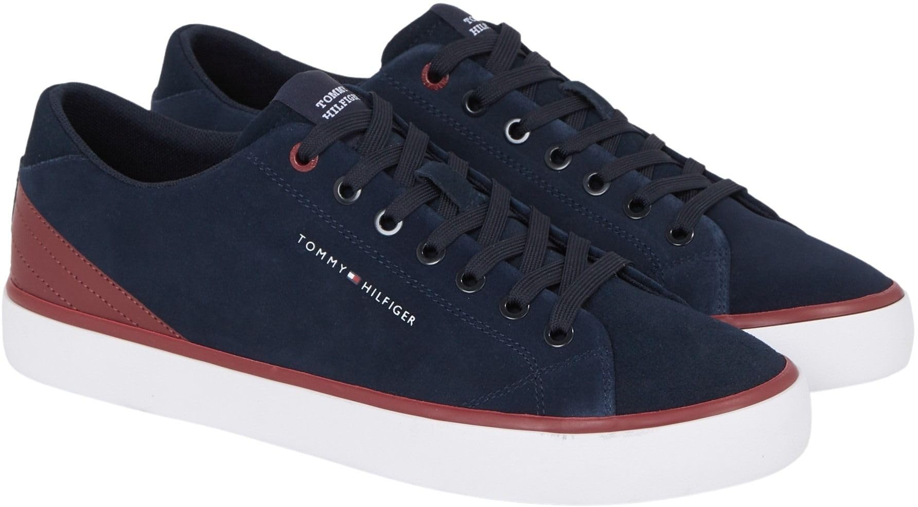 Tommy Hilfiger Men Trainers Core Low Suede Shoes Vulcanised, Blue (Desert Sky), 6.5 UK