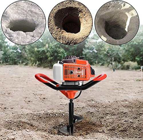 Panghuhu88 72CC Auger Post Hole Digger, 2-Stroke Earth Auger, 4HP Post Hole Digger Gas Powered with 3 Auger Drill Bits (4''& 8'' &12'') & 3 Extension Rods for Farm Garden Plant (sdgh3525356) - Thumbnail 6