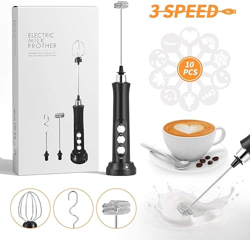 Miniatura 9 de LIVYUYAO - Mini espumador para café, leche de mano, mini juego, mini máquina eléctrica de espuma de leche, batidor de bebidas, café, capuchino,