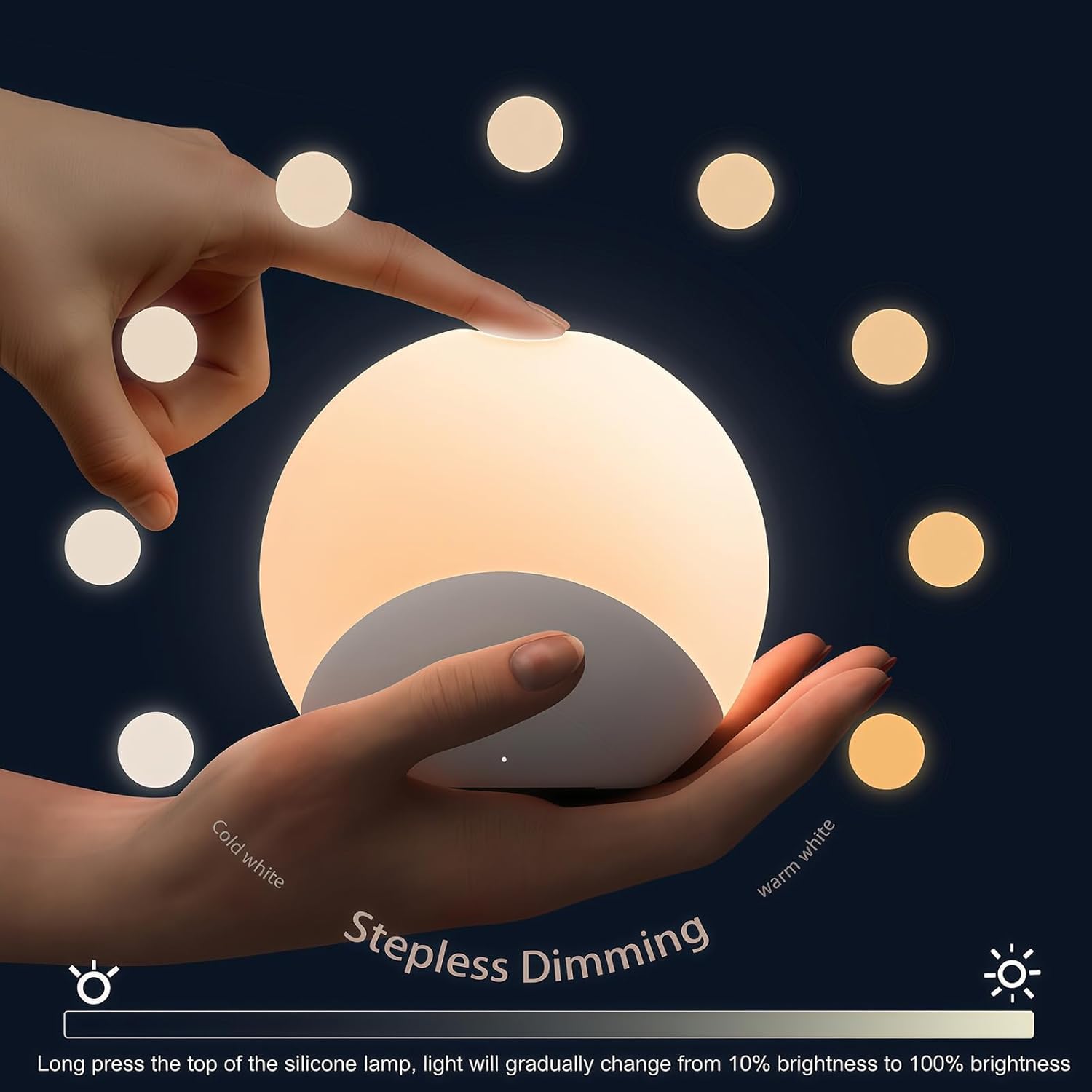 IYT Simpatica luce notturna per bambini, 7 colori, dimmerabile, luce notturna per bambini, in silicone al tatto, per l'allattamento al seno, morbida senza BPA, luce per la camera dei bambini