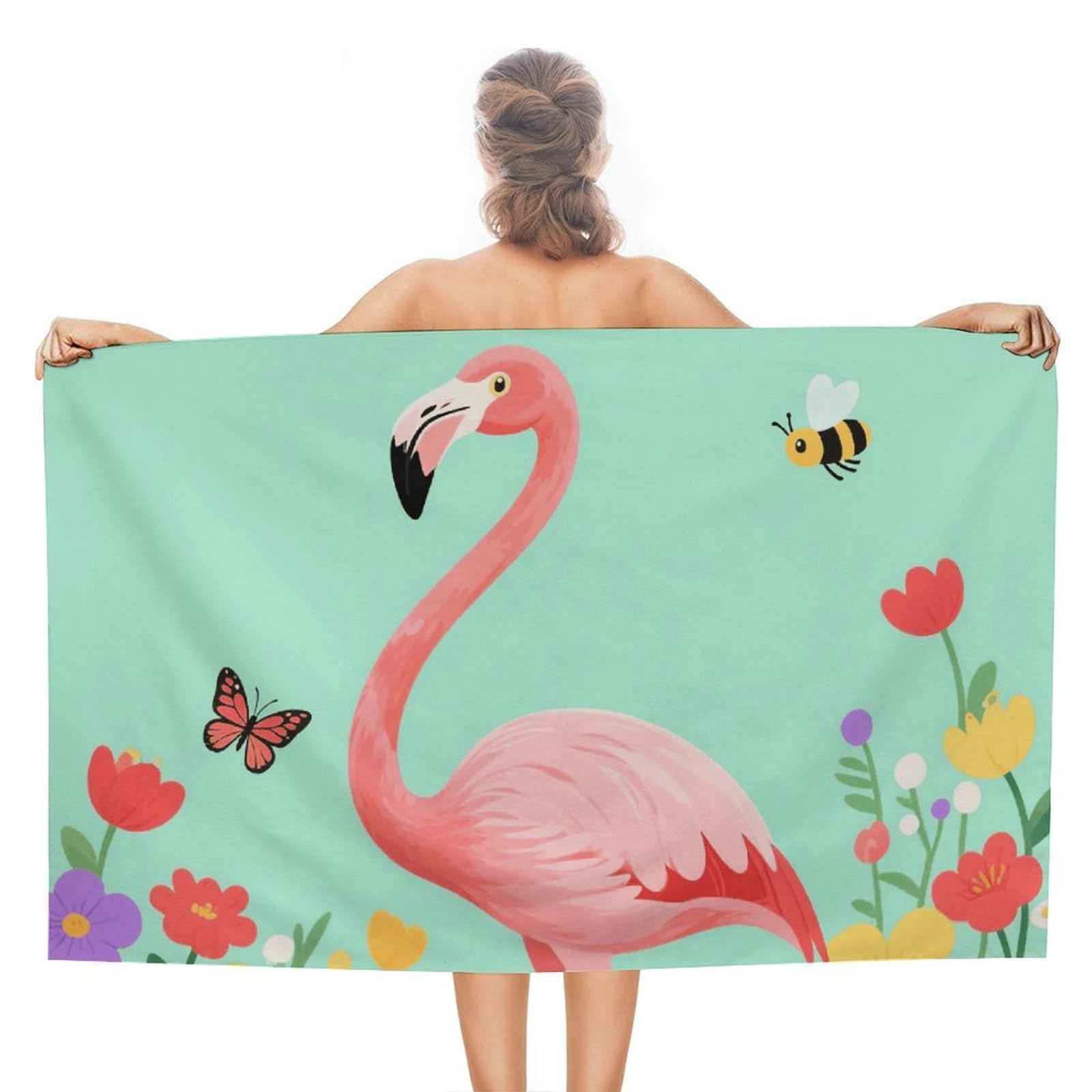 asbwuo Flamingo Beach Towels Extra Large Quick Dry Absorbent