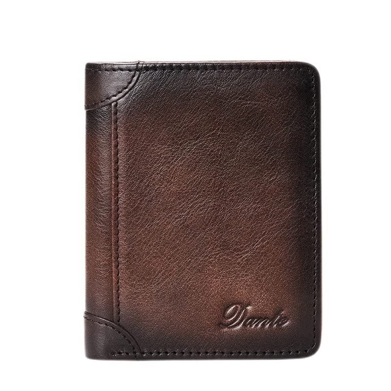2022 New Brand Men's Wallet Made of Leather Mini Coin Purse Money Clip Anti-theft Swipe Small Passport Cover Bag (brown) 05505 05505