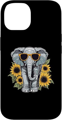 Miniatura 4 de iPhone 12 mini elefante con gafas de sol y girasoles caso