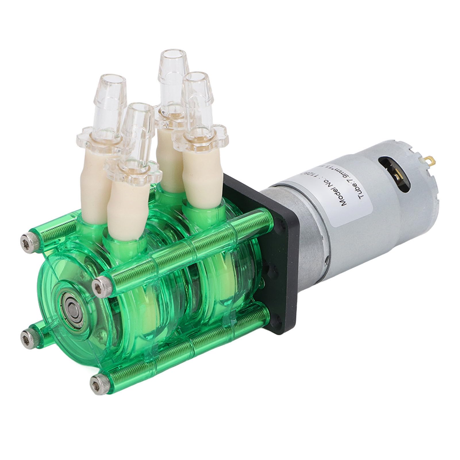 HUIOP Pompa Wodna Podwójna Głowica Perystaltyczna o Wysokim Przepływie 700 Ml/min do Chemikaliów Wysokowartościowych i Bioinżynierii Green Shell (DC24V)