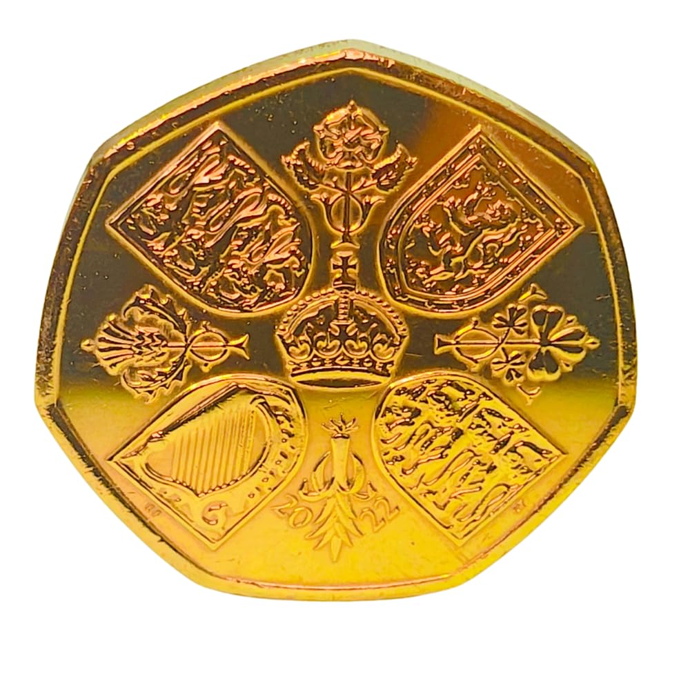24K Gold Plated King Charles III 50p Coin with Certificate of Authenticity (COA) | Coins for Collectors | UK Commemorative Coin