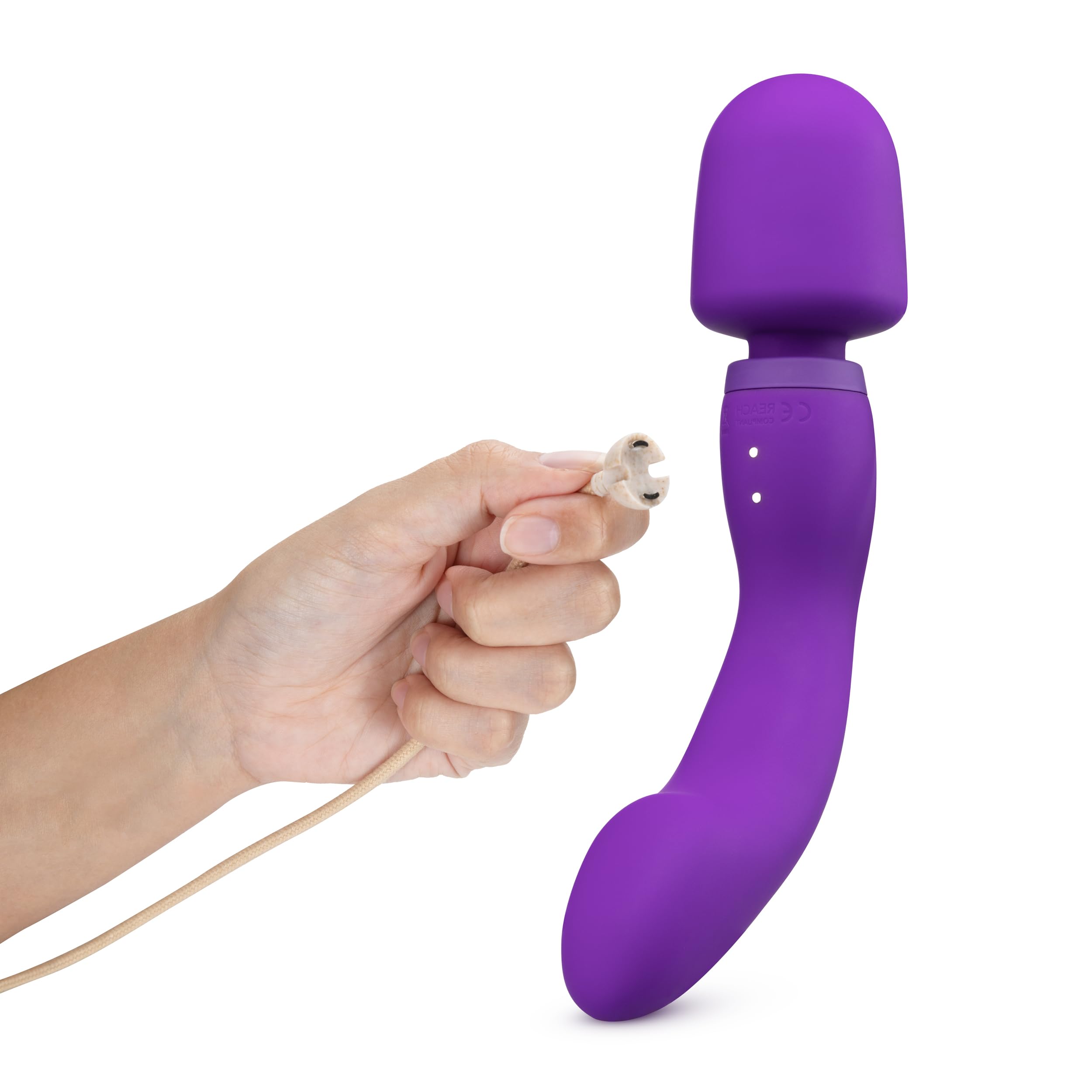 Blush Wellness Dual Sense - Innovative Touch Sensitive Ultra Soft Silicone Massage Wand - Target Sore Muscles- 10 Powerful Rumbly Vibration Functions On Both Ends of Massager - IPX7 Waterproof