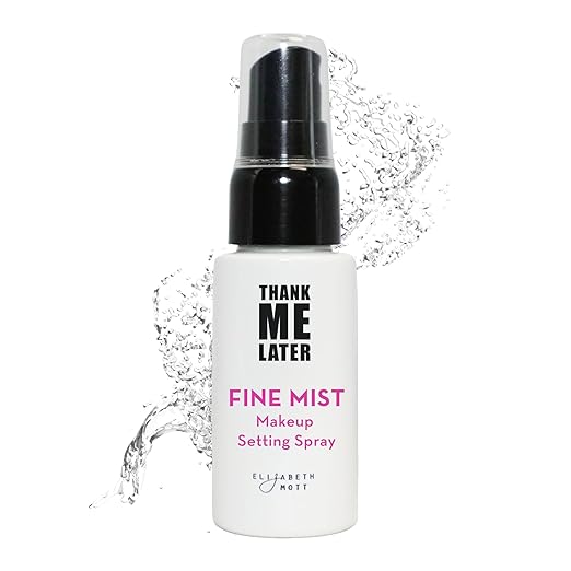 Elizabeth Mott Thank Me Later 3-in-1 Dewy Makeup Setting Spray – Hydrating & Long-Lasting Fine Mist with Niacinamide for a Radiant Glowy Look – Lightweight, Cruelty-Free, Travel-Size Face Spray, 30ml