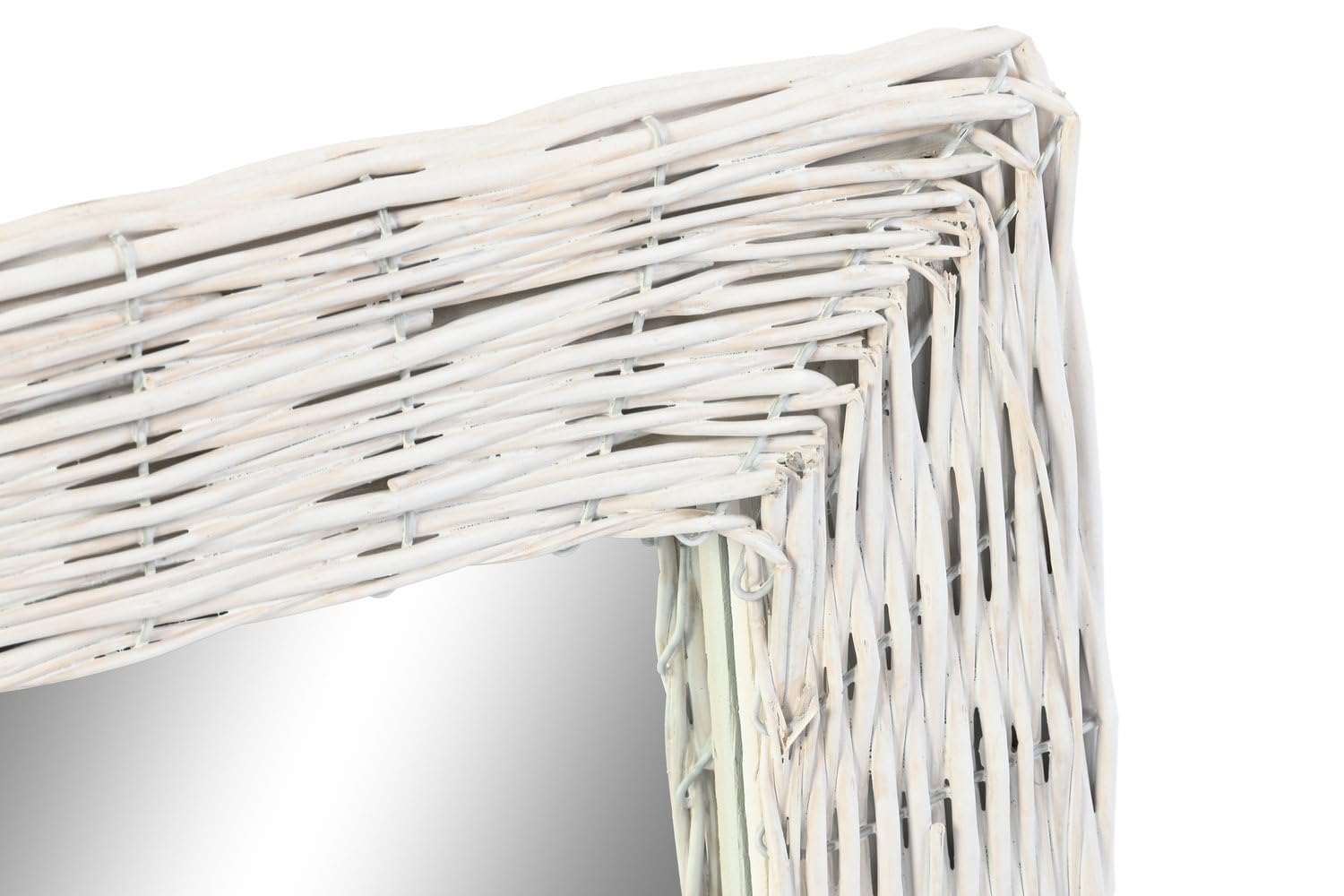 Espejo Decorativo Fibras Naturales Blanco 4 x 62.5 x 53.5 cm