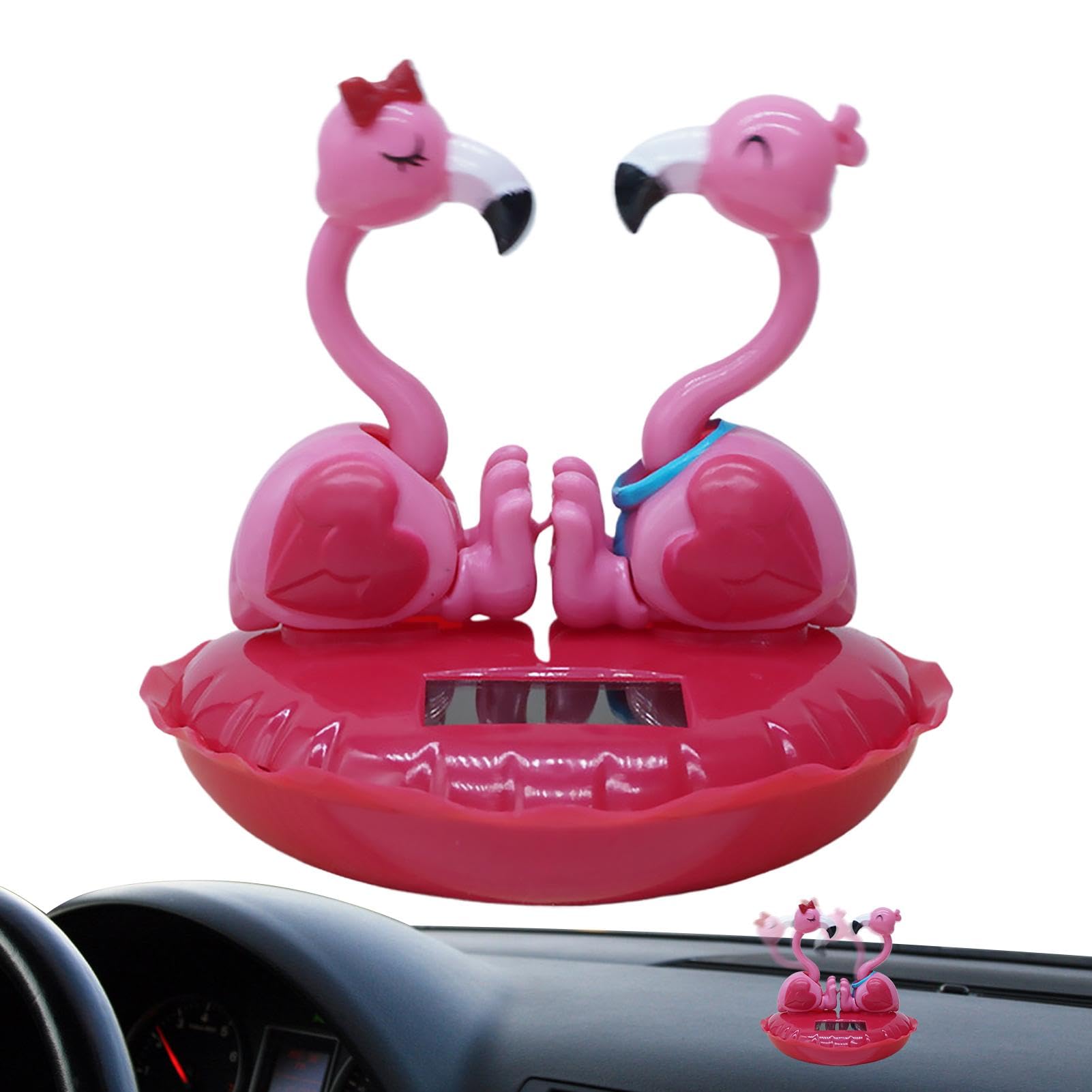 Animale solare,Animali danzanti ad energia solare - Figura decorativa di fenicottero da tavolo | Ornamenti di San per la scrivania del cruscotto 'auto, per la decorazione 'auto con