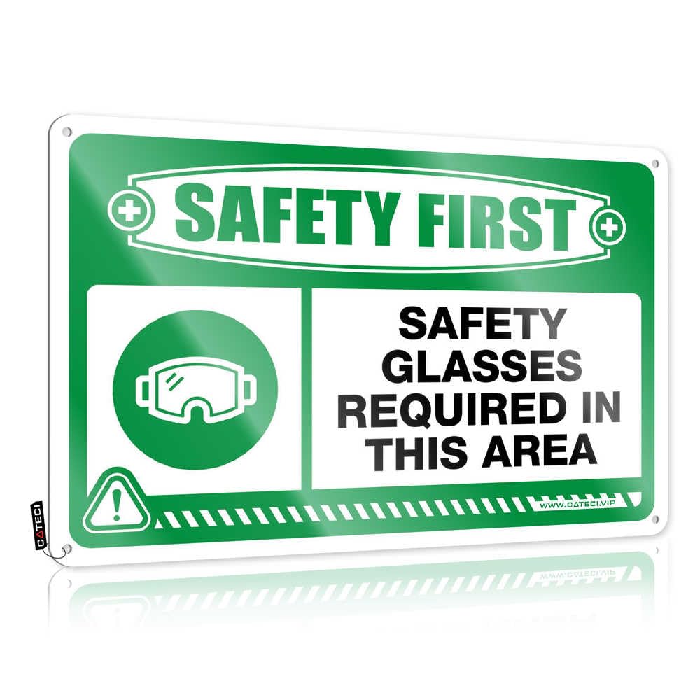 Fzfn Colour Necessities, Art Shed Soft Area Safety First Safety Glasses Required Area | Rustic Novelty Wall Art(20X30cm)