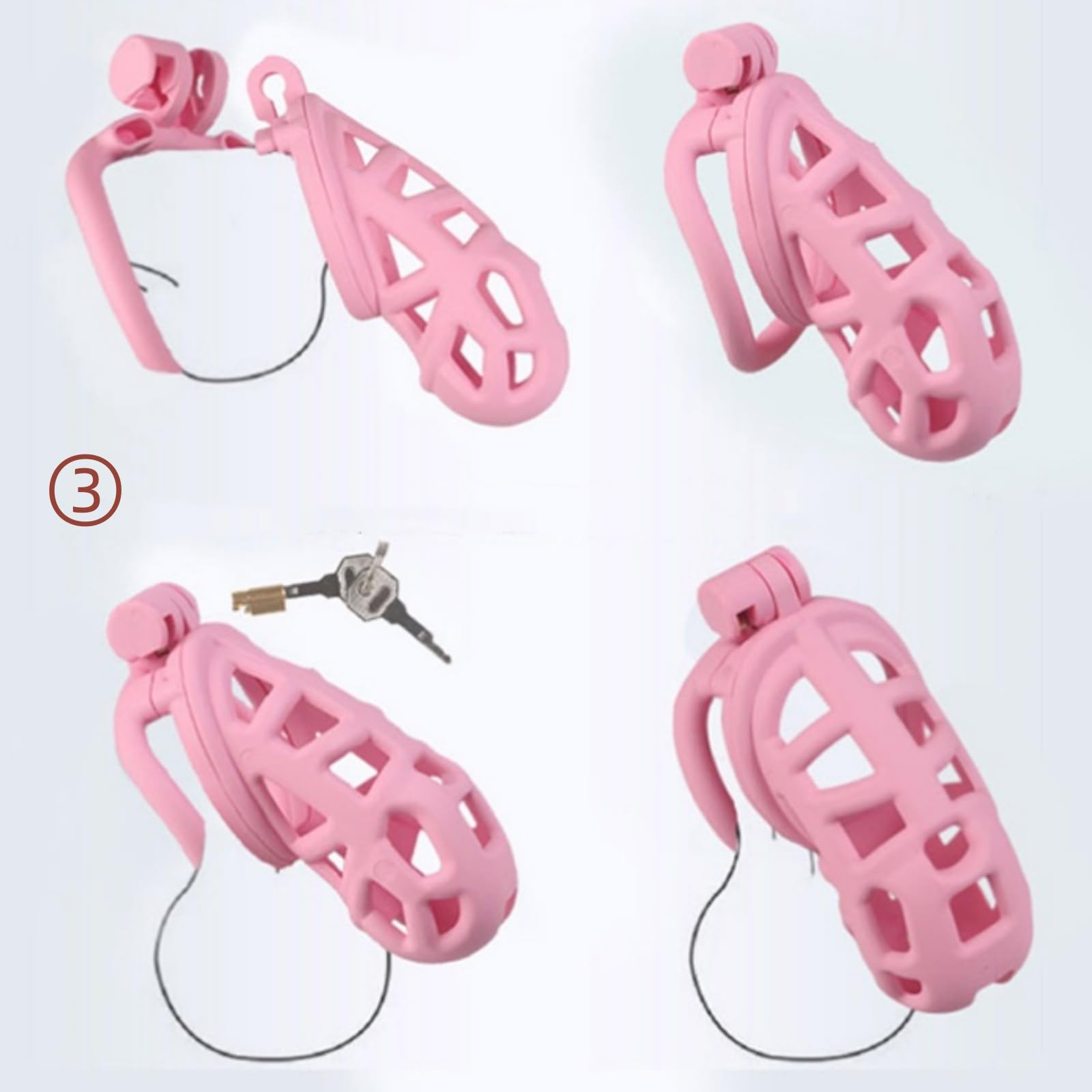 Set di gabbie da allenamento rimovibili per uomo, rosa, traspiranti, materiale liscio, vestibilità comoda-ITRZ44 (M)