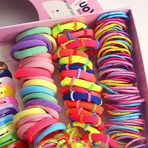 Image of Shining Diva Fashion 74-1220 Pcs Colorful Hair Bands, Hairpins, Ponytail Holders, Flower Clips, BB Clips, Bamboo Knots, Hair Extensions, Headbands for Girls Kids Baby Toddlers | A Box of Multipurpose Girls Hair Accessories Set | Birthday Gift for Girls
