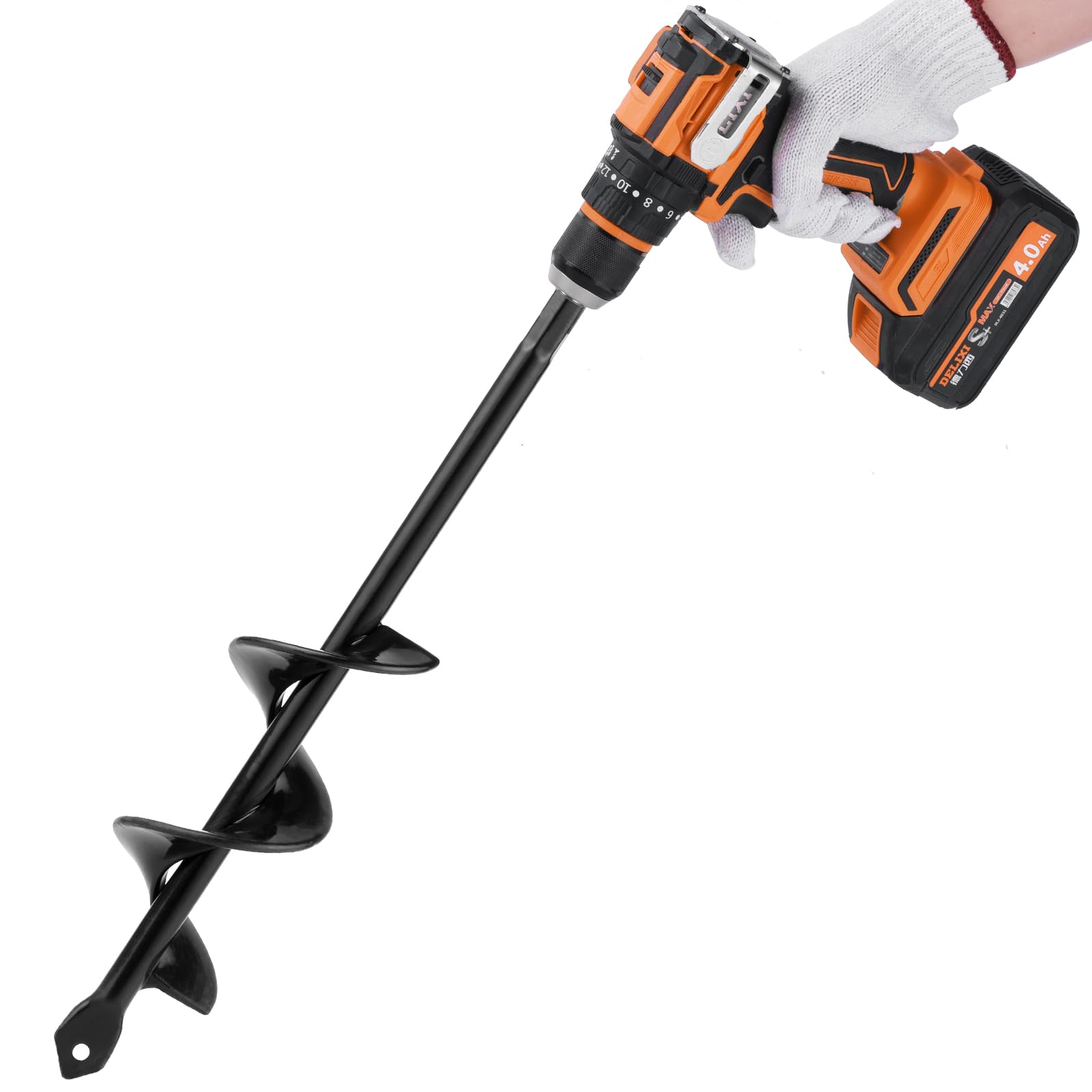 ERYTLLY Auger Drill Bit for Planting 1.6x9inch,Garden Auger Spiral Bulb Planter Tool for Umbrella Holes Post Hole Digger - Compatible with 3/8 inch