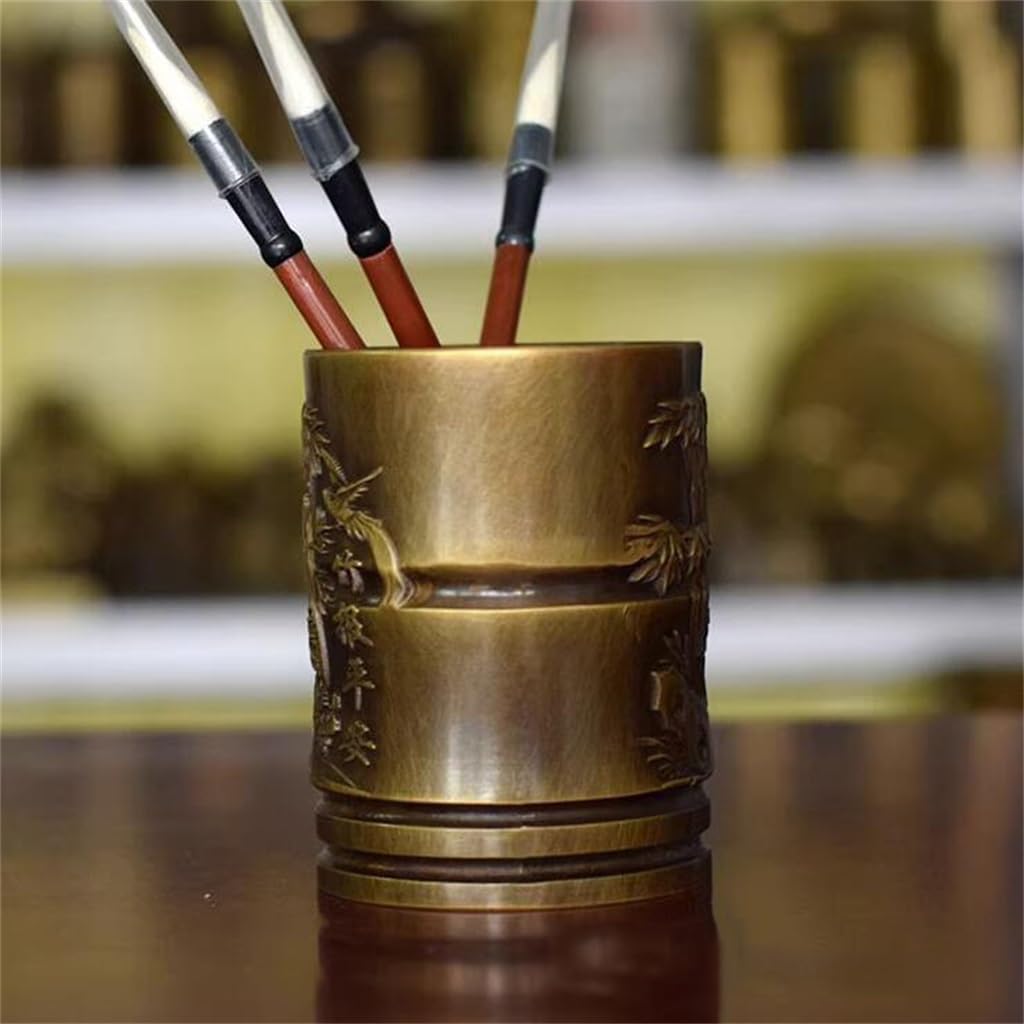 Portalápices pequeño de cobre, portalápices de cálculo de ábaco, portalápices de ábaco Ruyi, portalápices de cálculo de ábaco manual de latón, uso doméstico