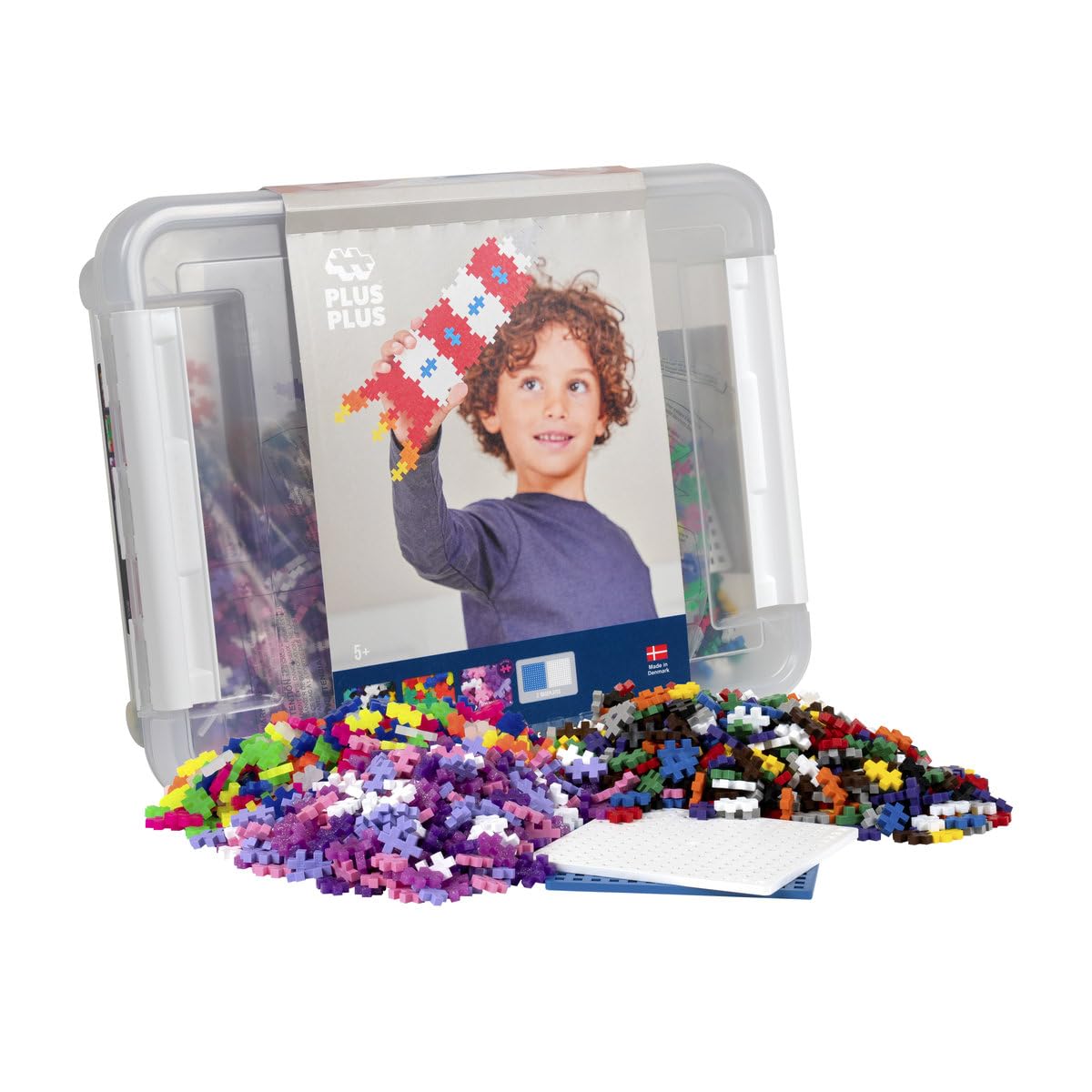 Plus-Plus 9603406 Creative Building Blocks Box, Ingenious Construction Toy, 2400 Pieces, Basic, Pink
