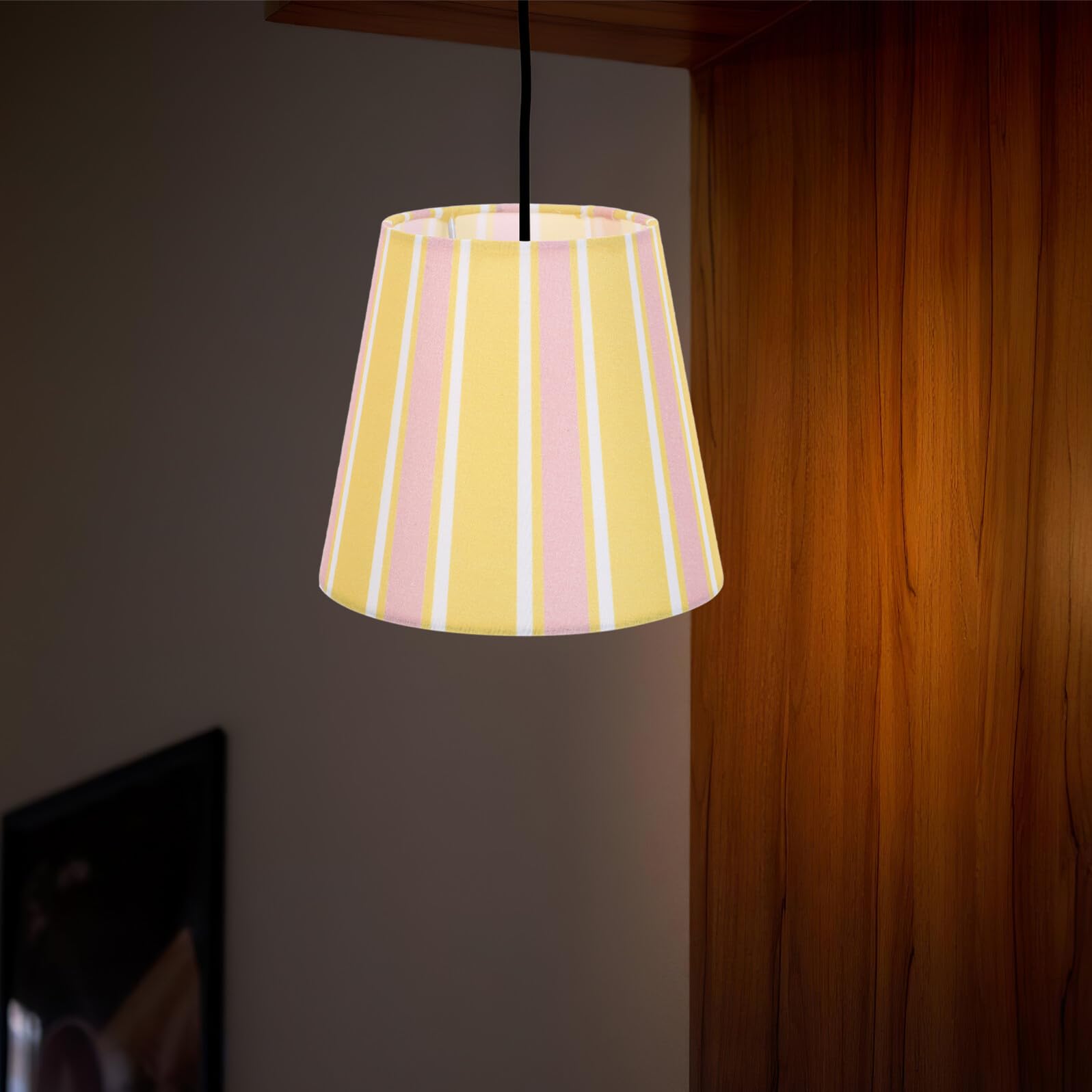 Paralume in Tessuto Strisce Paralume Piccolo Campana Copertura per Lampada da Tavolo Design Moderno per Interni Arredo per Camere da Letto e Soggiorni
