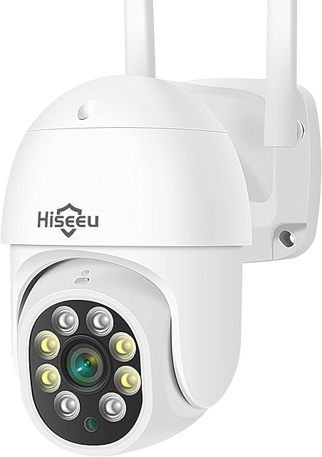 Hiseeu 2K+Auto Tracking Security Camera Outdoor with Color Night Vision, 3MP PTZ Digital Zoom Wifi Security Camera 360° View CCTV Camera with 2-Way Audio,Auto Cruise,Remote Access,IP66 Waterproof