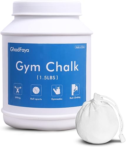 GhadFaya Tiza suelta de gimnasio de 1.5 libras y bolas de tiza reutilizables, tiza profesional para fitness, polvo de tiza premium para escalada en