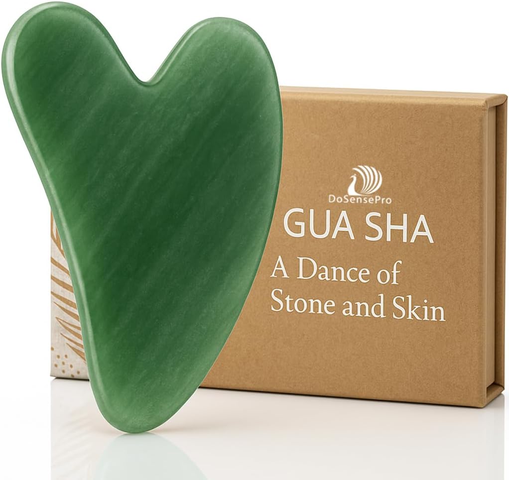 Jade Gua Sha Facial Tool – 100% Natural Xiuyan Jade Authentic Stone for Face Sculpting, Puffiness Relief, Lymphatic Drainage & Skin Glow