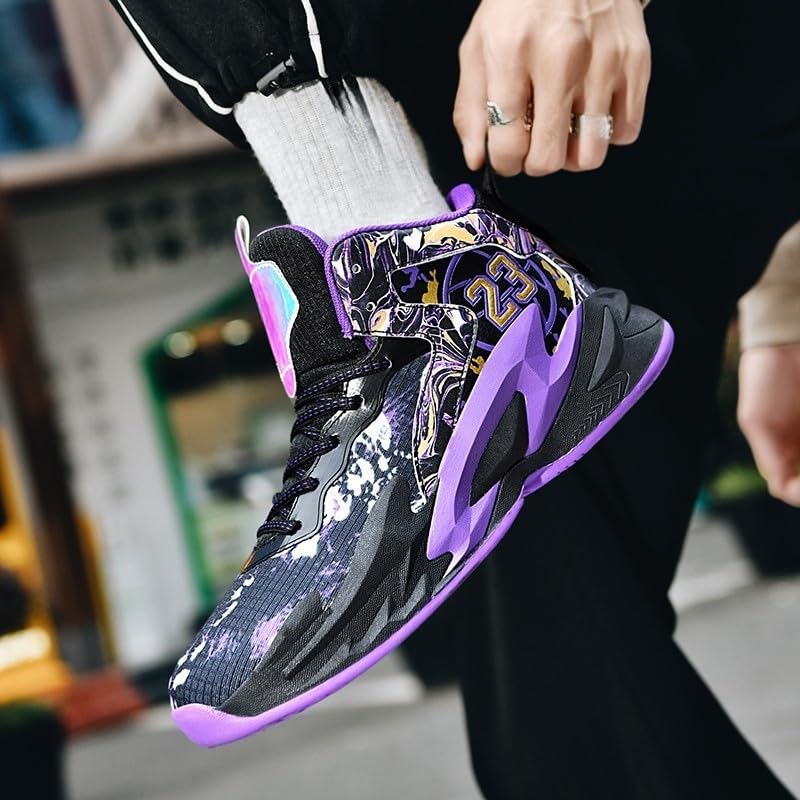 Image of Men's Basketball Shoes Fashion Printed Sneakers