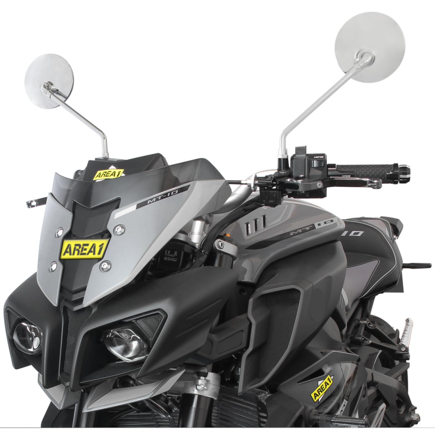 Area1 Set di specchietti per moto/Marchio di Omologazione E / 2xM10 destro, 2xM8 destro, 1xM10 sinistro, 1xM8 sinistro/adatto per D'Elight 125,110 / Xenter 125 (V7)