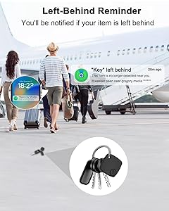 Air Tracker Tags 2 Pack - for iOS Only - Bluetooth Keys Finder Luggage Tracker Compatible with Apple Find My APP, Item Locator for Luggage, Backpack, Suitcases, Replaceable Battery (Black)