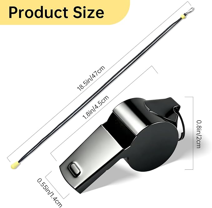 Pack de 3 silbatos de acero inoxidable con cordón y estuche miniatura 3