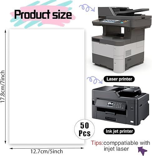 Miniatura 2 de Paquete de 50 cartulina de 5 x 7 pulgadas, cartulina blanca gruesa de 80 libras, cartulina pesada para impresora, postales, invitación de boda,