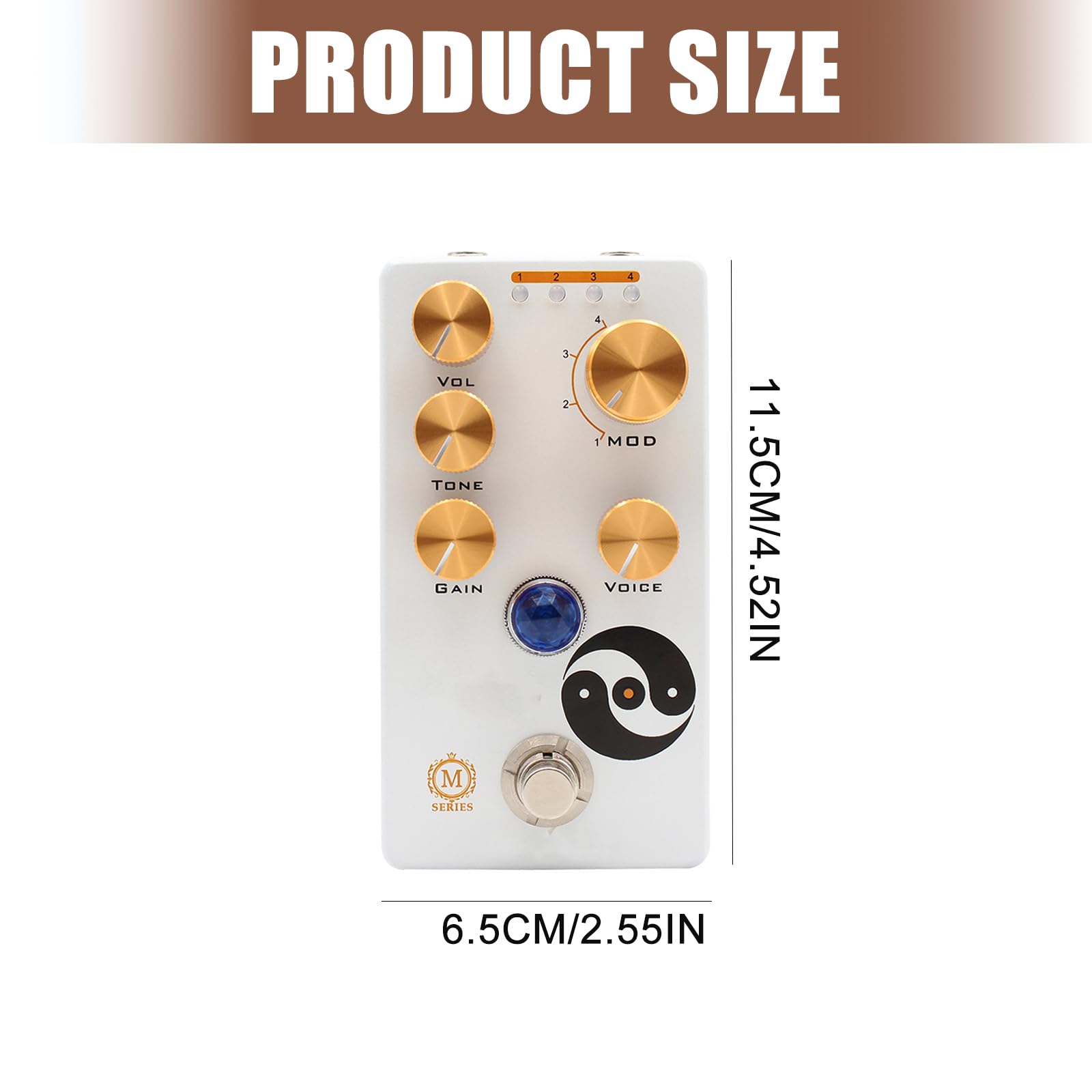 Chitarra Overdrive Effetti Pedale Volumi/Tono/Guadagni/Voce/Manopola 4 Modalità Effetti Effetti Chitarra Elettrica Accessori