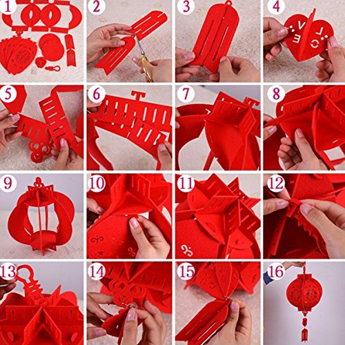 2 Pack Red Chinese Lanterns? Decorations for Chinese New Year, Chinese Spring Festival, Wedding, Lantern Festival Celebration Décor, 12 