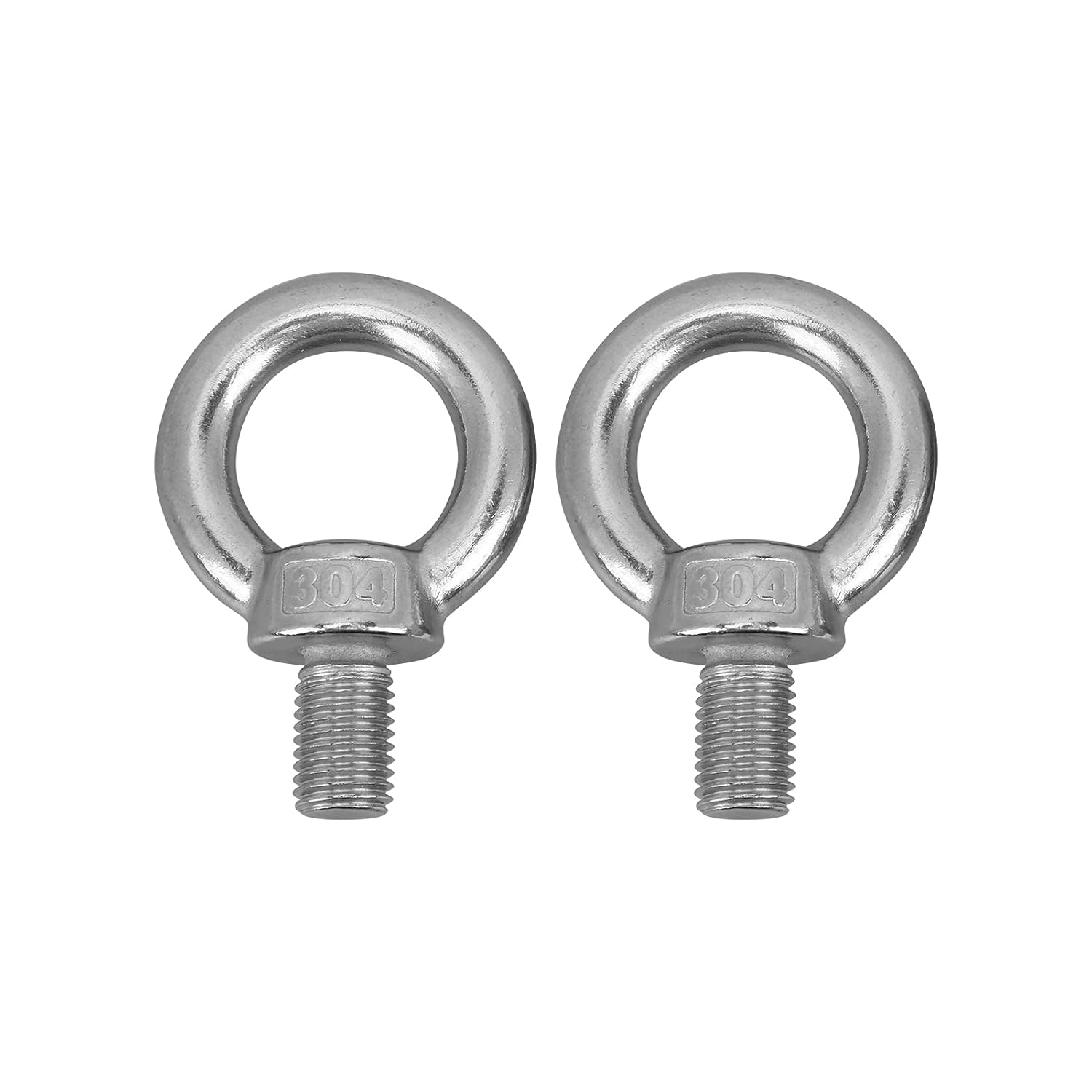 M20 Stainless Steel Eye Bolt, 2Pcs Heavy Duty Lifting Ring Screws, Marine Grade 316 Shoulder Eye Bolts with Nuts, for Lifting Rigging Marine Hardware Pulley Bracket