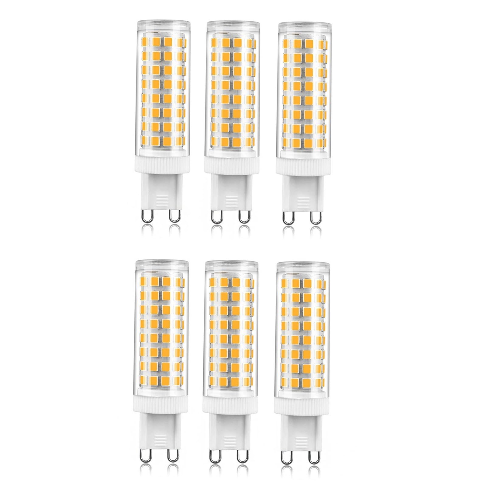 Led G9 Bulbs Daylight 10w Equivalent 100w No Flicker Not Dimmable for Chandelier Crystal Chandelier Channel Light Ceiling Light Mirror Light Table Lamp(G9 10W 6pack)