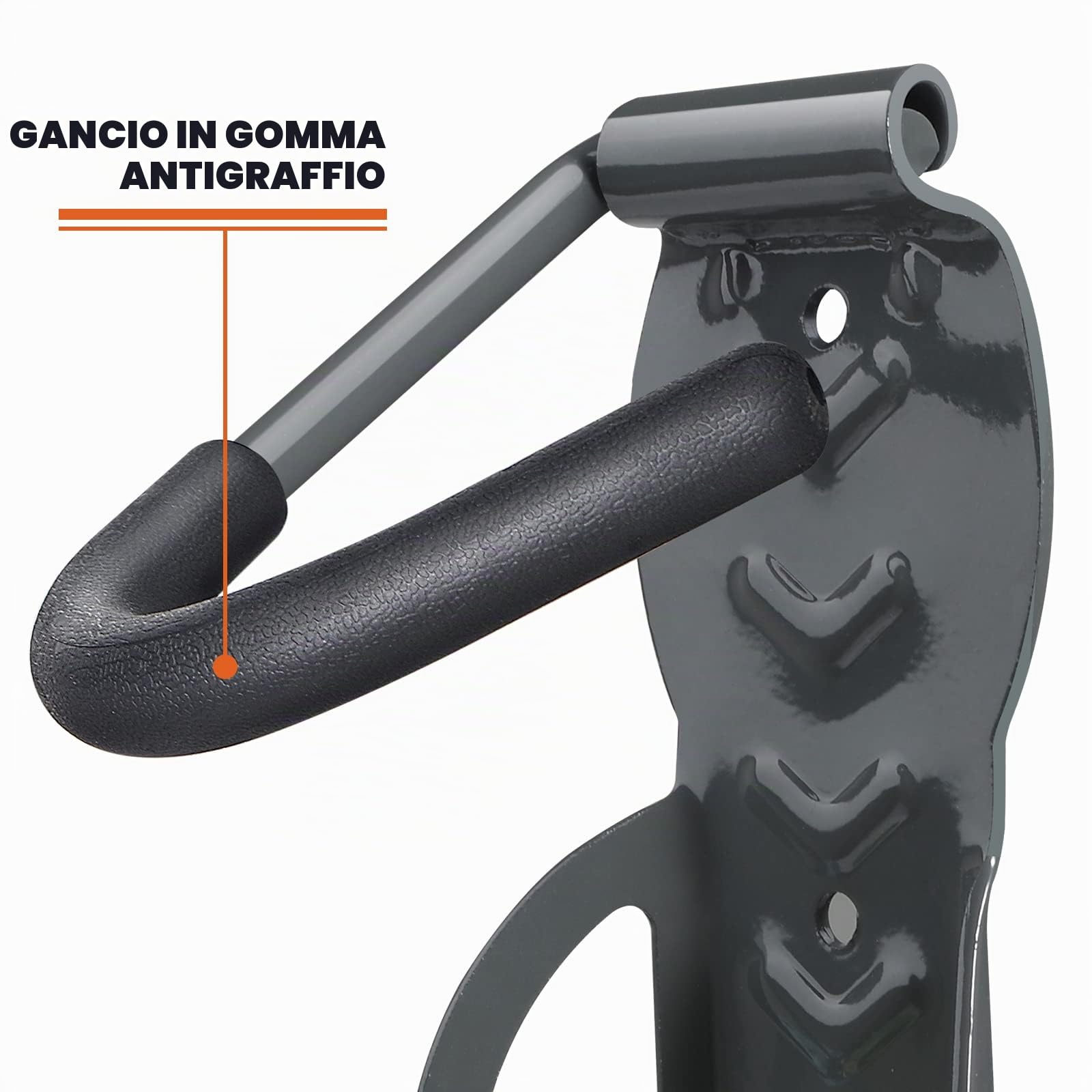 LYCAON Bike Rack per il garage (Ultimate Gray) Bicicletta ganci di montaggio a parete Indoor sistema di stoccaggio verticale tiene fino a 68 lb con vassoio pneumatici e viti (2)