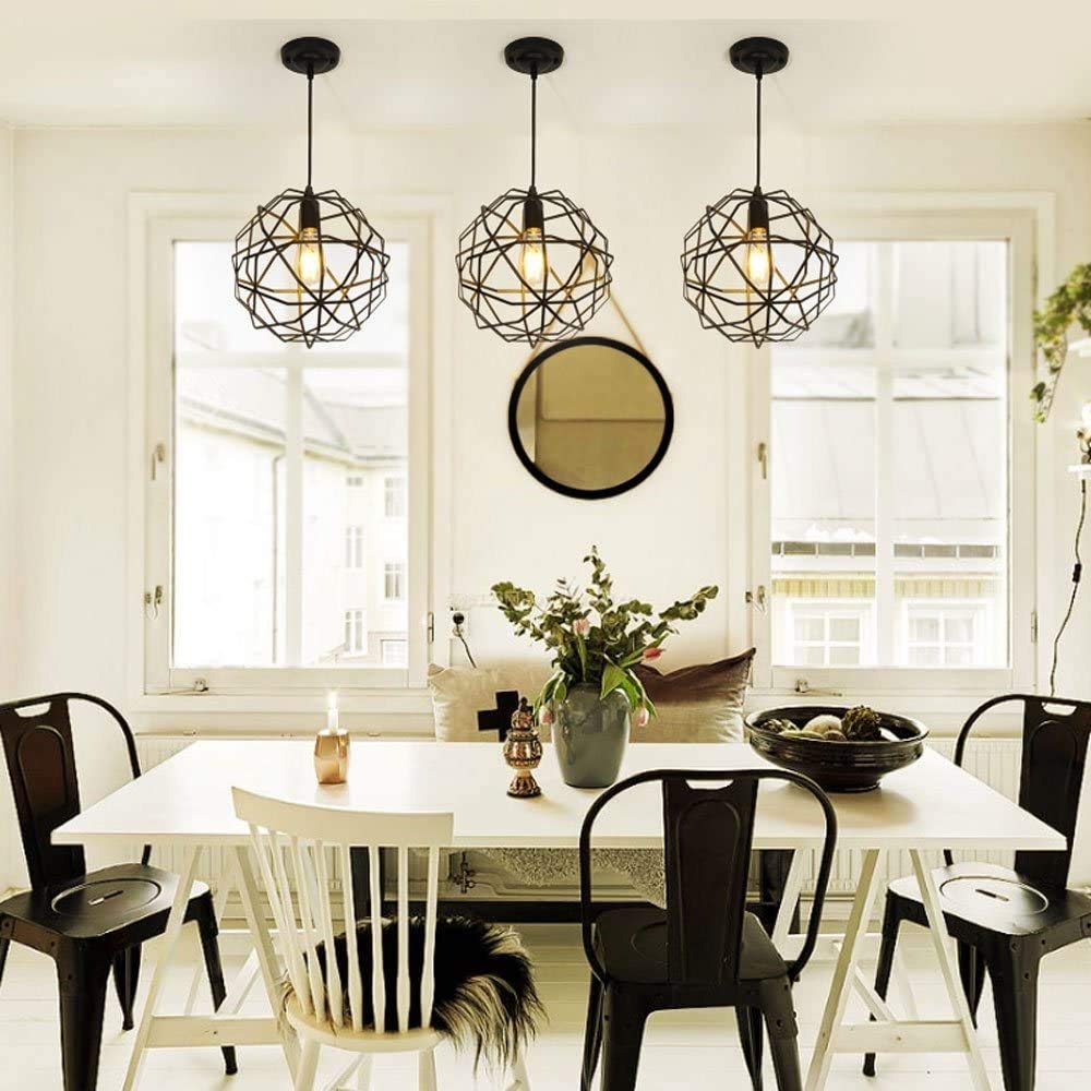 Lampaa Soffitto, Stile Loft, Cucina, Bar, 3 Luci, Accessori, Stile Country Americano Retrò in Ferro Battuto, Illuminaziper Sala da Pranzo, Ristorante, Bar, Caffè, Illuminaziper Sala da Pranz