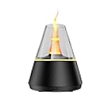 Essential Oil Diffuser, 7 Colors Candle Flame Air Diffuser Humidifier, Ultrasonic Aromatherapy Humidifier with Timer for Home, Bedroom, Office, Yoga (Black, M)