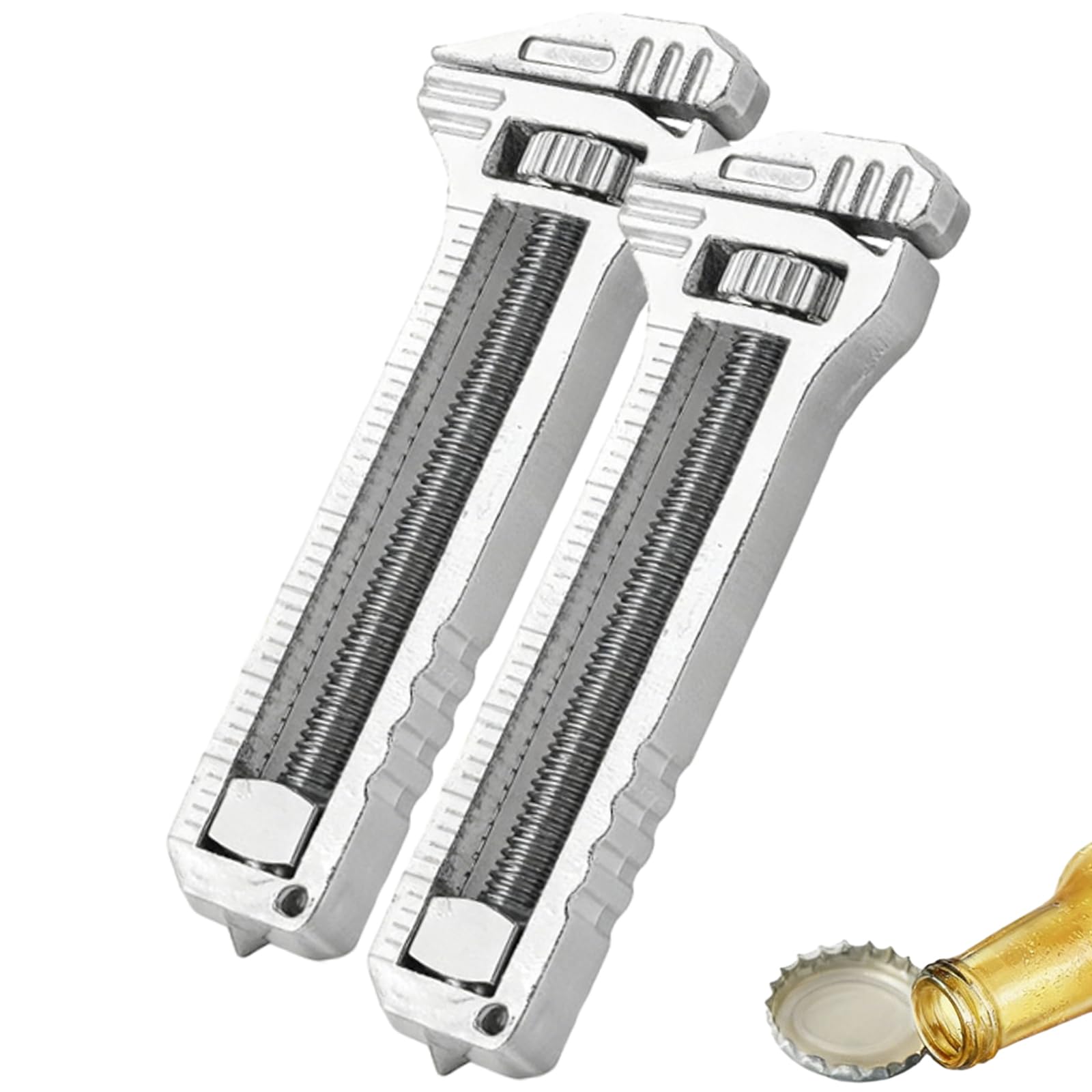 Compact Titanium Multitool, Mini Multitool Wrench with Adjustable Pocket Wrench, Bottle Opener, Nail Puller & EDC Multi-Tool for Camping, Hiking, Travel (2)