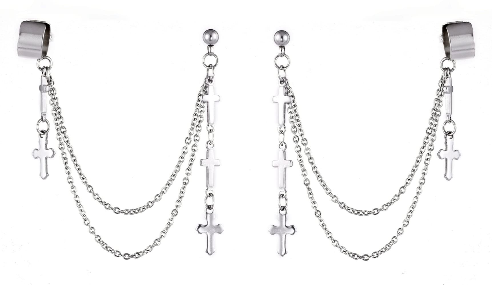 Via Mazzini Fashionable Hanging Cross With Chain Stud Cum Ear Cuff Earrings For Women And Girls (ER2018) 1 Pair (B0B5ZK6672) Amazon Price History, Amazon Price Tracker