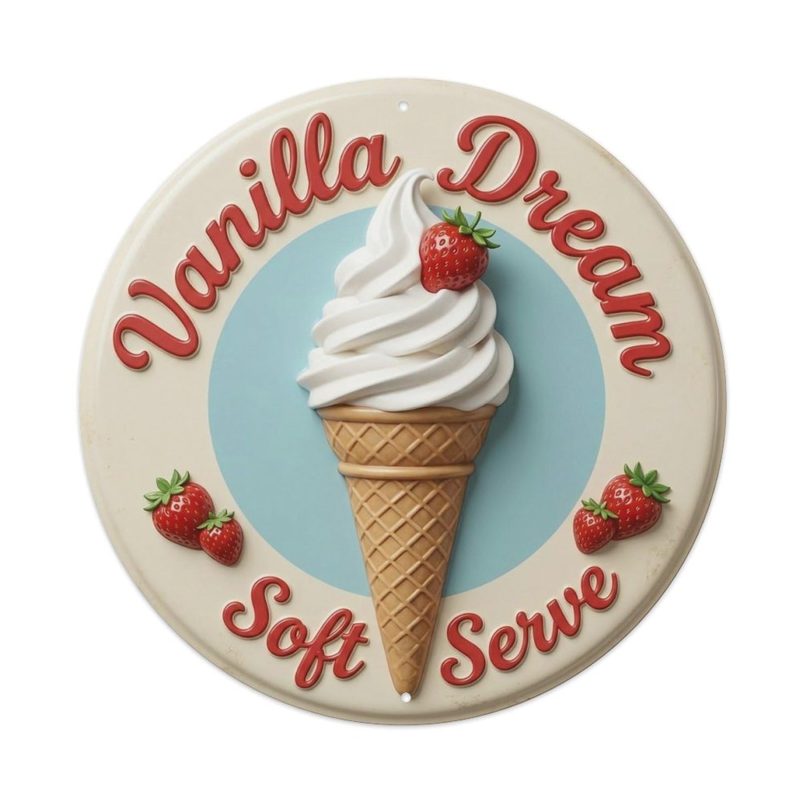 Vanilla Dream Vintage Cone Metal Tin Sign
