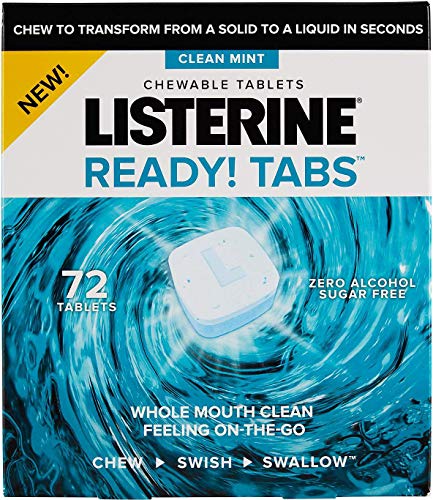 Listerine Ready! Tabs Chewable Tablets with Clean Mint Flavor, 72 ct.