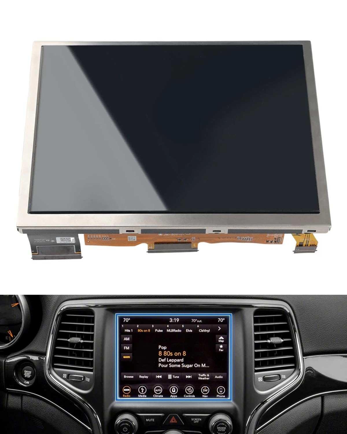 Photo 1 of TDO-XGA0840J00001 8.4 4C uconnect Screen Replacement for 2018-2023 Jeep Grand Cherokee RAM Dodge Chrysler Radio Display Navigation LA084X01(SL)(01) 68388570AB Uconnect UAQ LCD Monitor