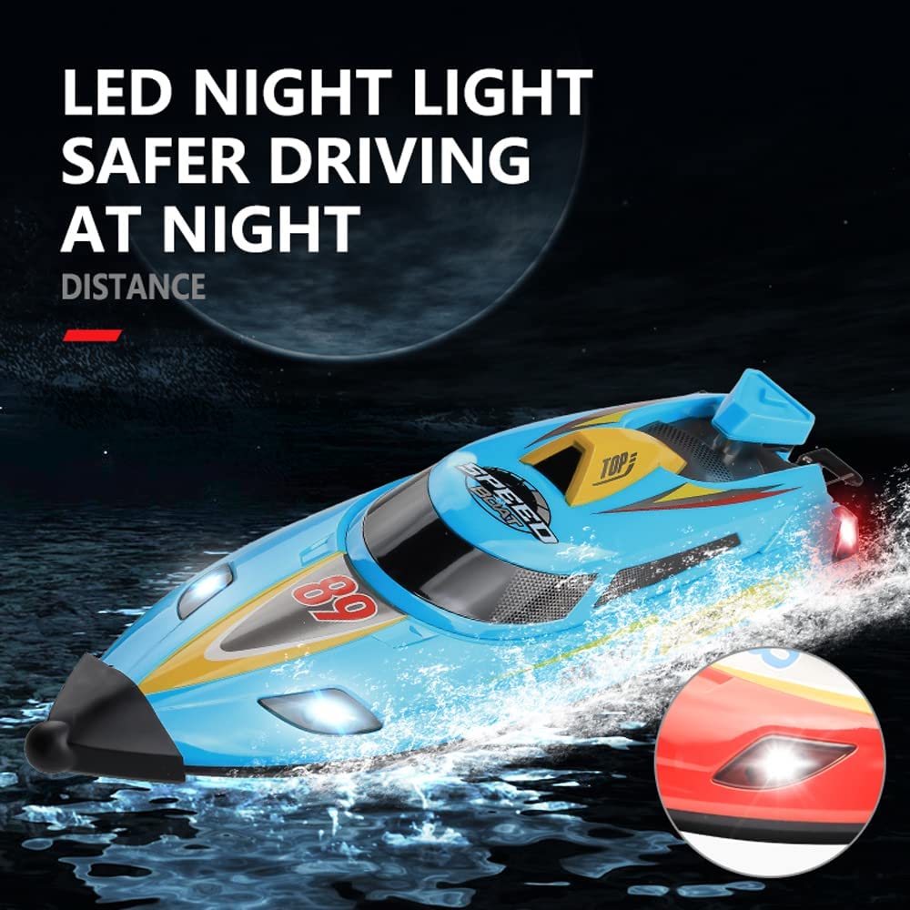 Bateau Télécommandé Haute Vitesse 2.4GHz Avec Turbo Jet Sans Balais - 30km/h, Système Refroidi Par Eau, Design Étanche à Double Couche, Version à Batterie Unique (Blanc