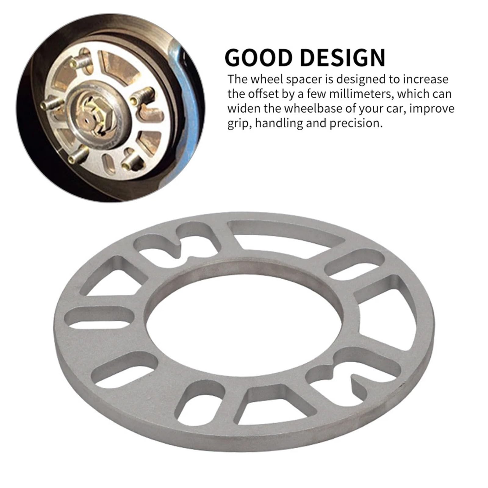 Adaptateurs de roue Entretoises de roue d'adaptateur universel 4 pièces 5 pour plaque goujon piste modifiée voiture 5mm 8mm 10mm pour joints moyeu ET alliage d'aluminium élargi(10mm)