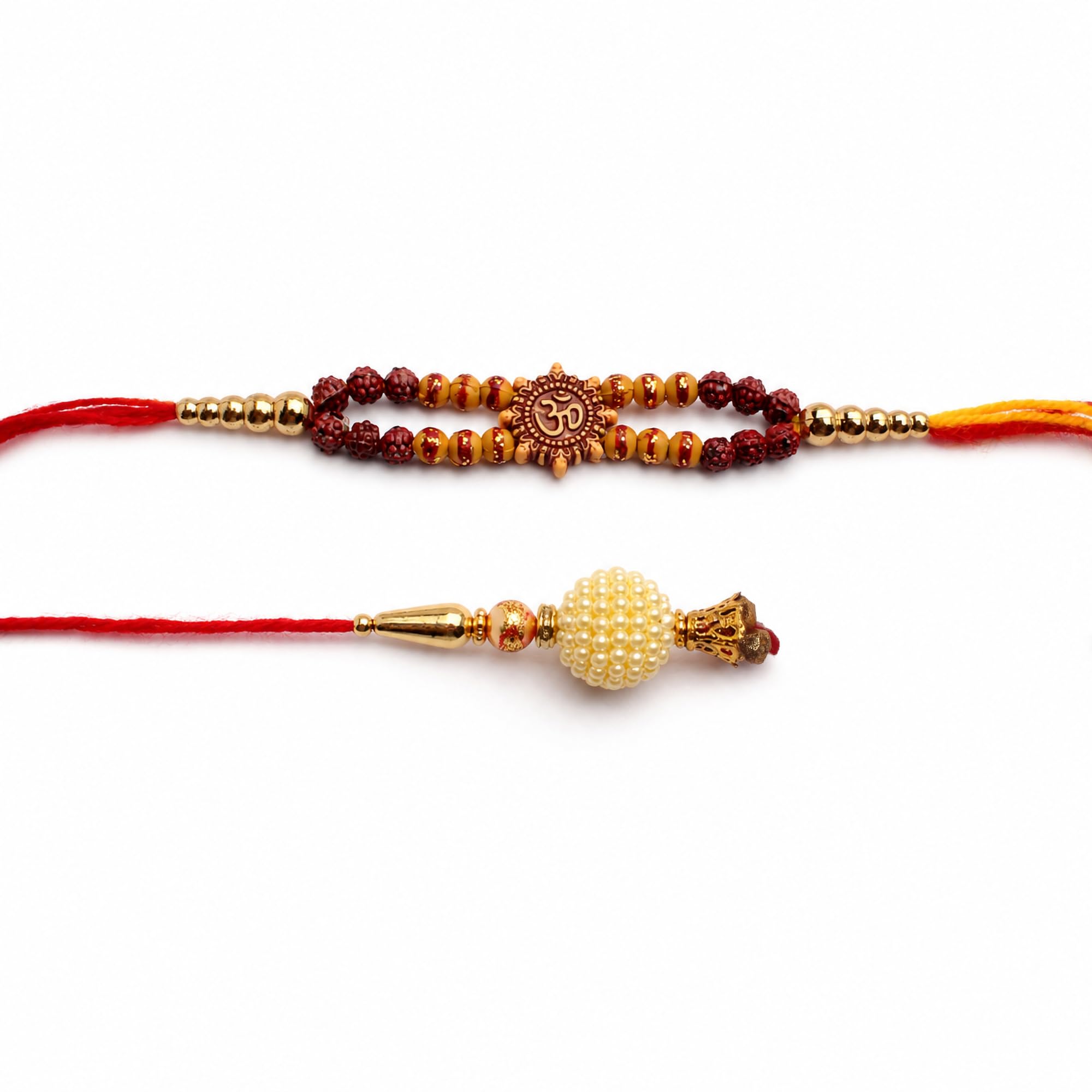 Copper Pearl Bhaiya Bhabhi Rakhi Set Pack of 2 with Roli Chawal | Rakhi for Bhaiya and Lumba for Bhabhi | Raksha Bandhan Gift-image-17
