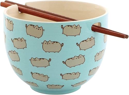 Pusheen by Our Name is Mud - Tazón de arroz con palillos