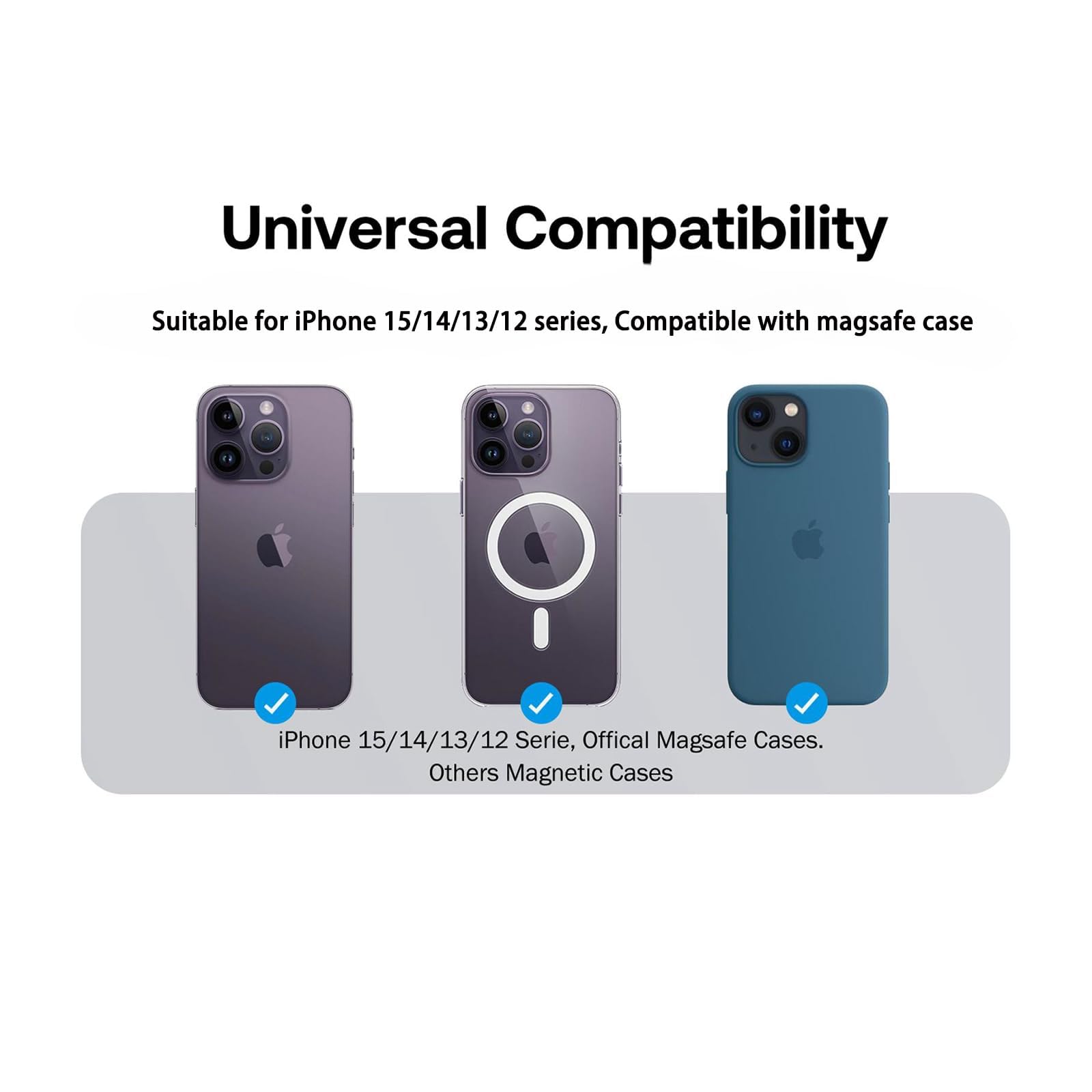 AUROX MagSafe Wallet Stand, Magnetic Phone Grip Card Holder With Secure Grip for iPhone 16 15 14 13 12 Series, Fit 2 Cards, Clear - Image 3