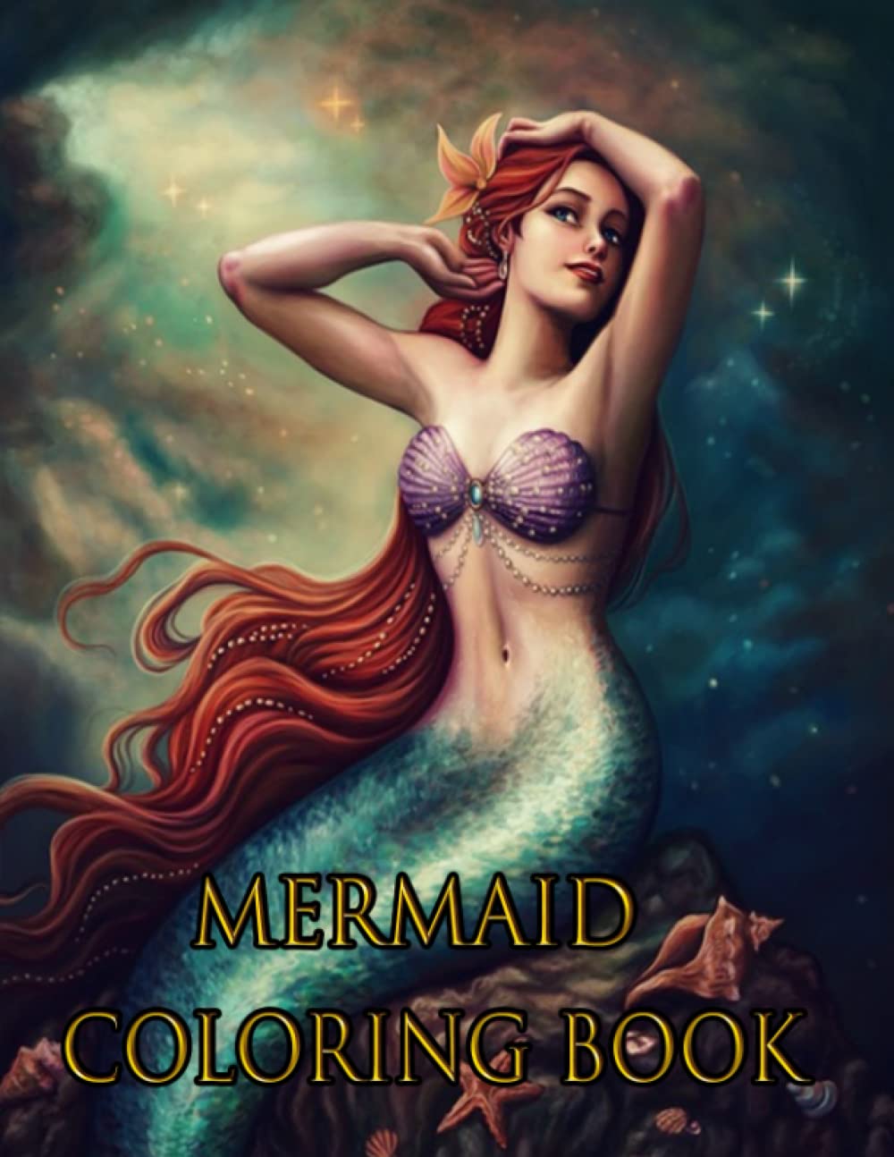 MERMAID COLORING BOOK: MERMAID ADULT ACOLORING BOOK: 50 Beautiful Mermaid Designs for Adults