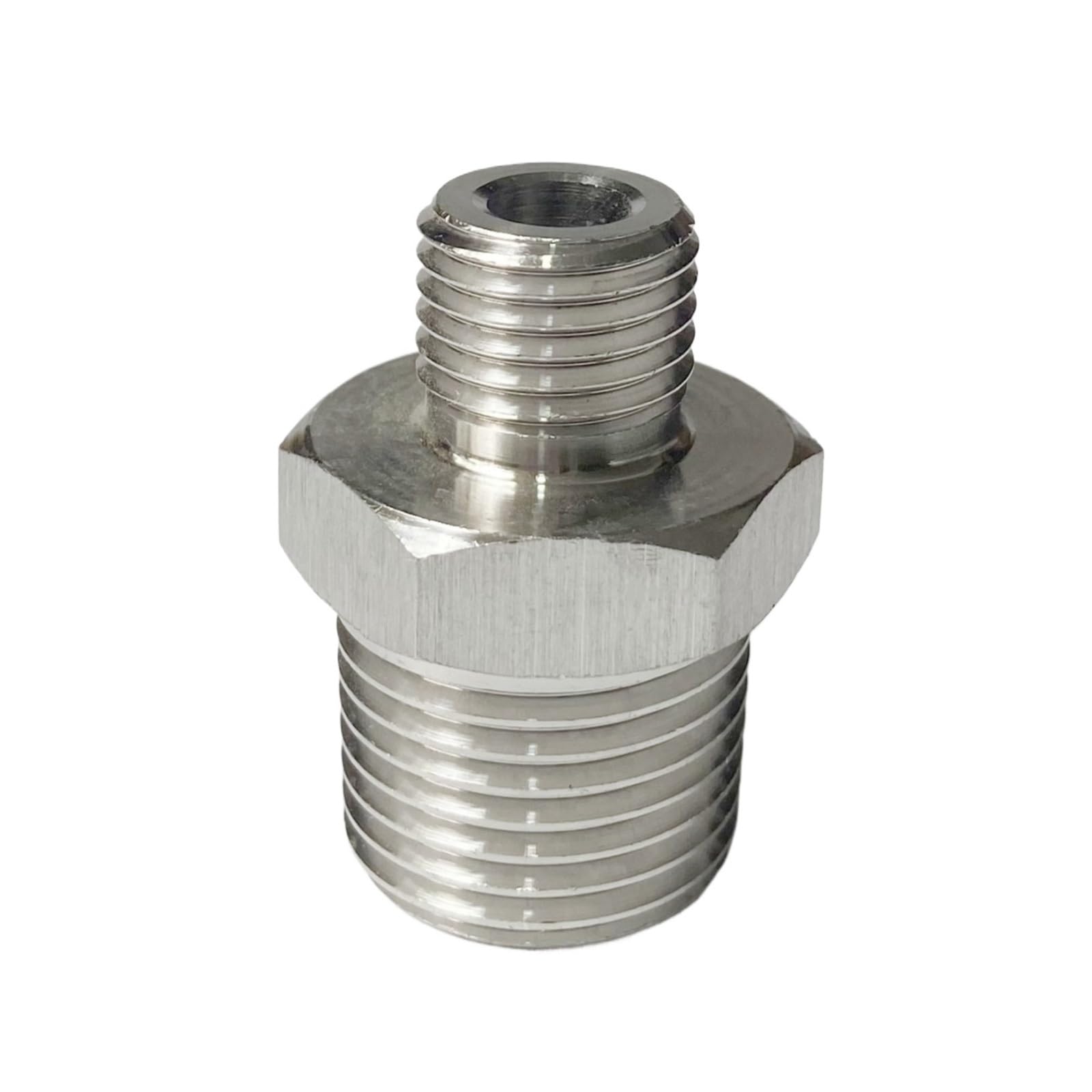 1/2" BSPP To M14x1.5mm Male 304 Stainless Steel Hex Nipple High Pressure Pipe Fitting Reducer Connector
