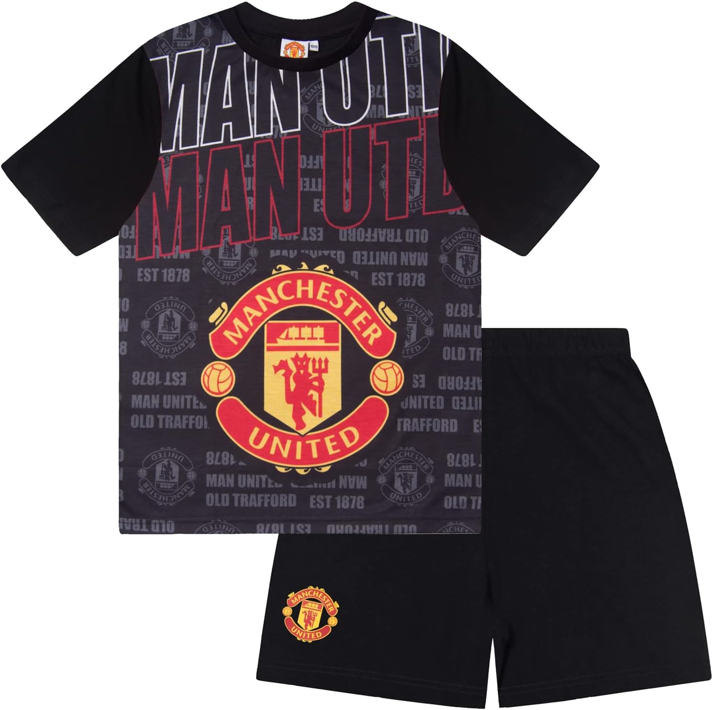 Manchester United Boys Pyjamas Short Kids OFFICIAL Football Gift