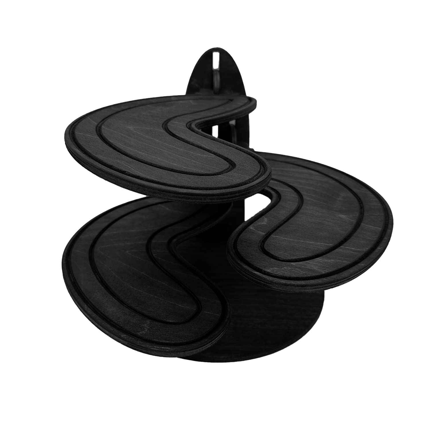 Rounded Reptile Basking Perch| Ideal Bearded Dragon Tank Accessory | Bearded Dragon Platform with Adjustable Wooden Planks for Reptile Keepers(Black)